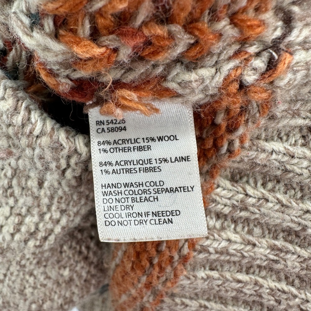 Royal Robbins Hooded Cardigan Sweater M Wool Blend Southwest Pattern - Picture 4 of 7
